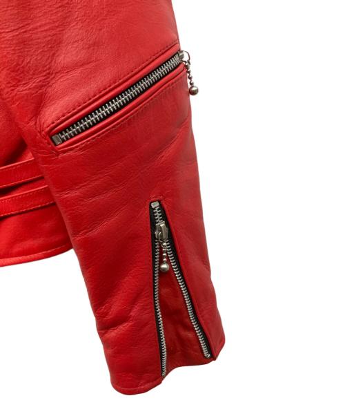 HORN WORKS（ホーンワークス）HORN WORKS (ホーンワークス) ライダースジャケット レッド サイズ:LLの古着・服飾アイテム