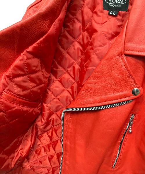 HORN WORKS（ホーンワークス）HORN WORKS (ホーンワークス) ライダースジャケット レッド サイズ:LLの古着・服飾アイテム