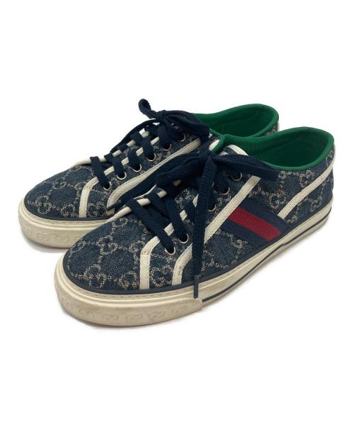 GUCCI（グッチ）GUCCI (グッチ) GUCCI(グッチ)ローカットスニーカー ネイビー サイズ:5＋の古着・服飾アイテム
