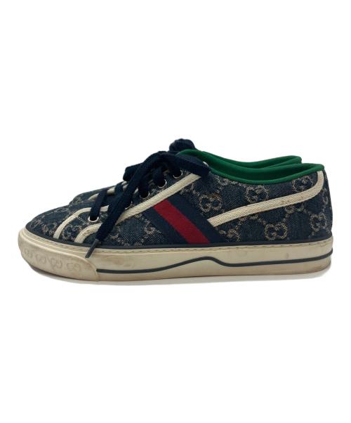 GUCCI（グッチ）GUCCI (グッチ) GUCCI(グッチ)ローカットスニーカー ネイビー サイズ:5＋の古着・服飾アイテム