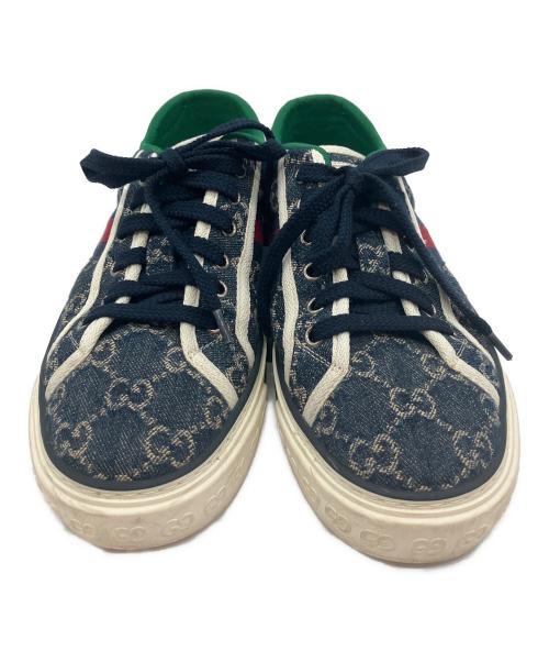 GUCCI（グッチ）GUCCI (グッチ) GUCCI(グッチ)ローカットスニーカー ネイビー サイズ:5＋の古着・服飾アイテム