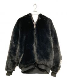 DANKE SCHON（ダンケ シェーン）の古着「チェッカーファーブルゾン」｜ブラック