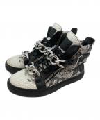 GIUSEPPE ZANOTTIジュゼッペザノッティ）の古着「GIUSEPPE ZANOTTI(ジュゼッペザノッティ)ハイカットスニーカー」｜ホワイト×ブラック