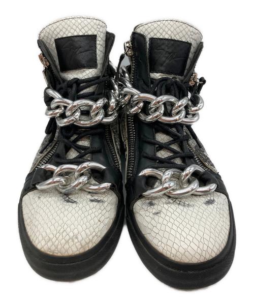 GIUSEPPE ZANOTTI（ジュゼッペザノッティ）GIUSEPPE ZANOTTI (ジュゼッペザノッティ) GIUSEPPE ZANOTTI(ジュゼッペザノッティ)ハイカットスニーカー ホワイト×ブラック サイズ:サイズ41の古着・服飾アイテム