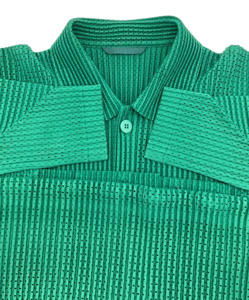 HOMME PLISSE ISSEY MIYAKE（オム プリッセ イッセイ ミヤケ）HOMME PLISSE ISSEY MIYAKE (オム プリッセ イッセイ ミヤケ) プリーツコーチジャケット グリーン サイズ:3の古着・服飾アイテム
