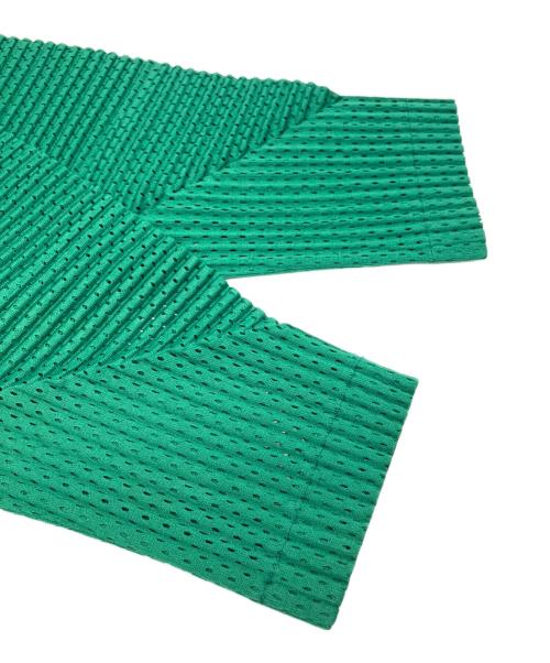 HOMME PLISSE ISSEY MIYAKE（オム プリッセ イッセイ ミヤケ）HOMME PLISSE ISSEY MIYAKE (オム プリッセ イッセイ ミヤケ) プリーツコーチジャケット グリーン サイズ:3の古着・服飾アイテム