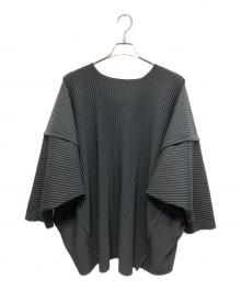 HOMME PLISSE ISSEY MIYAKE（オム プリッセ イッセイ ミヤケ）の古着「プリーツブラウス」｜ブラック