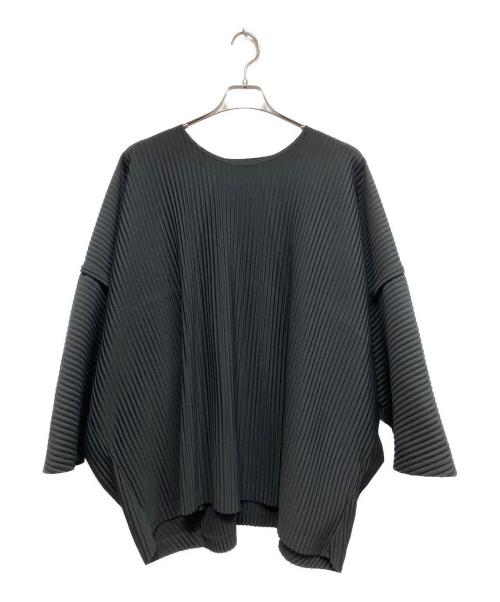 HOMME PLISSE ISSEY MIYAKE（オム プリッセ イッセイ ミヤケ）HOMME PLISSE ISSEY MIYAKE (オム プリッセ イッセイ ミヤケ) プリーツブラウス ブラック サイズ:3の古着・服飾アイテム