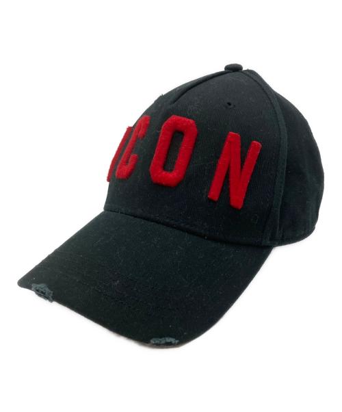 DSQUARED2（ディースクエアード）DSQUARED2 (ディースクエアード) ロゴ キャップ ブラックの古着・服飾アイテム
