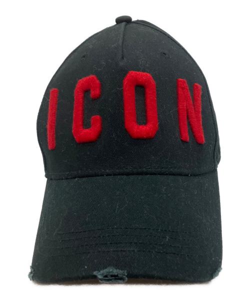 DSQUARED2（ディースクエアード）DSQUARED2 (ディースクエアード) ロゴ キャップ ブラックの古着・服飾アイテム