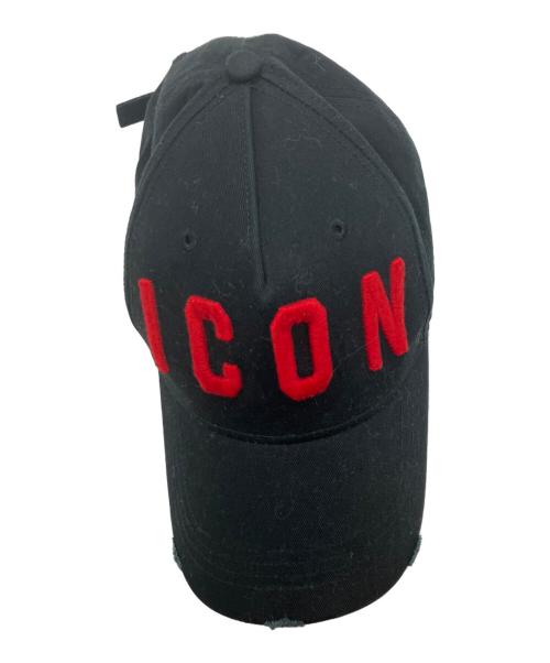 DSQUARED2（ディースクエアード）DSQUARED2 (ディースクエアード) ロゴ キャップ ブラックの古着・服飾アイテム