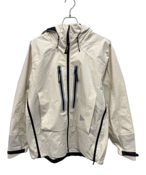 and wander（アンドワンダー）and wander (アンドワンダー) マウンテンパーカー ホワイト サイズ:Mの古着・服飾アイテム