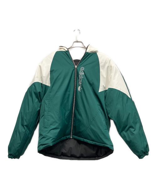 adidas（アディダス）adidas (アディダス) リバーシブルダウンジャケット グリーン×ブラック サイズ:XLの古着・服飾アイテム