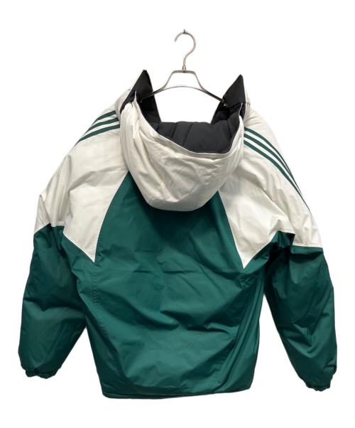 adidas（アディダス）adidas (アディダス) リバーシブルダウンジャケット グリーン×ブラック サイズ:XLの古着・服飾アイテム
