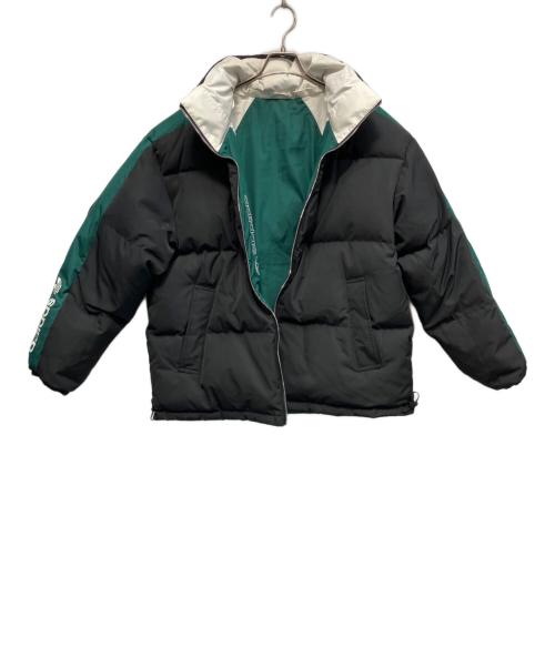 adidas（アディダス）adidas (アディダス) リバーシブルダウンジャケット グリーン×ブラック サイズ:XLの古着・服飾アイテム