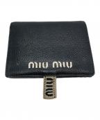 MIU MIUミュウミュウ）の古着「2つ折り財布」｜ブラック×ホワイト