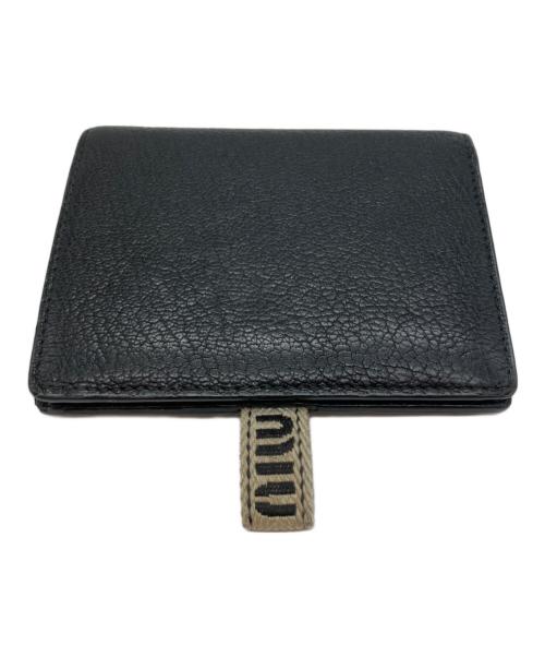 MIU MIU（ミュウミュウ）MIU MIU (ミュウミュウ) 2つ折り財布 ブラック×ホワイトの古着・服飾アイテム