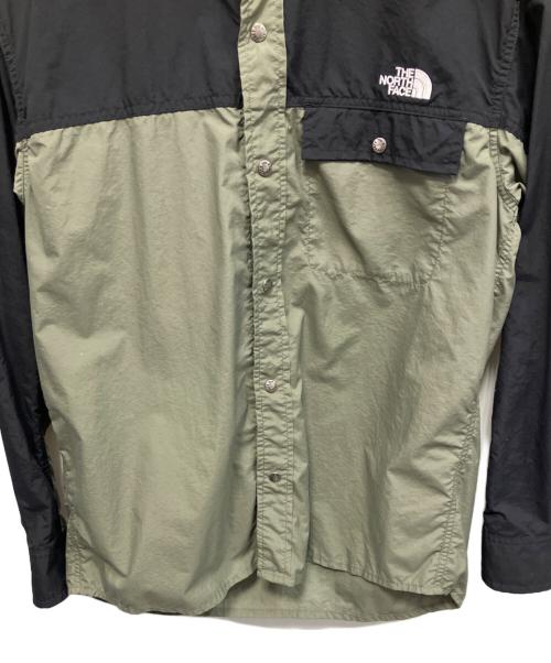 THE NORTH FACE（ザ ノース フェイス）THE NORTH FACE (ザ ノース フェイス) 長袖シャツ ブラック×カーキ サイズ:Mの古着・服飾アイテム