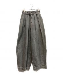 HARVESTY（ハーベスティー）の古着「HARVESTY(ハーベスティー)ワイドパンツ」｜グレー