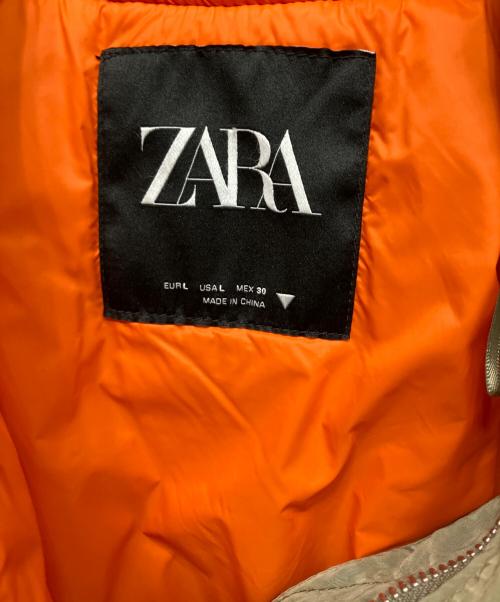 ZARA（ザラ）ZARA (ザラ) 23AW OVERSIZE NYLON BOMBER JACKET フライトジャケット カーキ サイズ:Lの古着・服飾アイテム