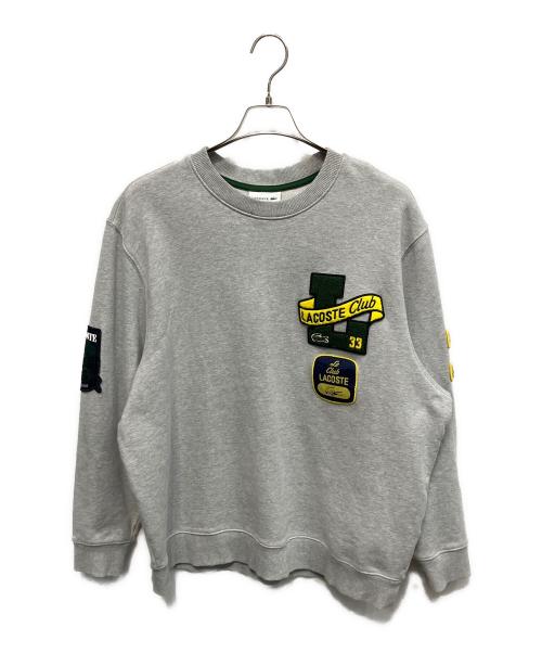 LACOSTE（ラコステ）LACOSTE (ラコステ) ヘリテージワッペンクルーネックスウェット グレー サイズ:US Lの古着・服飾アイテム