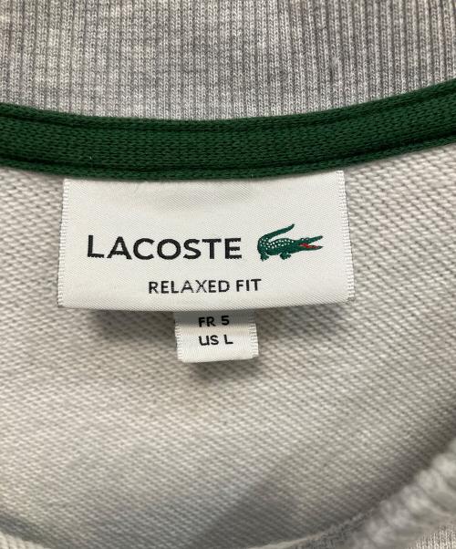 LACOSTE（ラコステ）LACOSTE (ラコステ) ヘリテージワッペンクルーネックスウェット グレー サイズ:US Lの古着・服飾アイテム