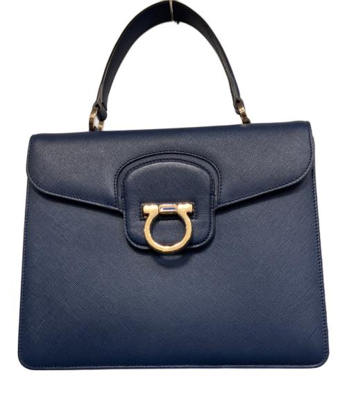 Salvatore Ferragamo（サルヴァトーレ フェラガモ）Salvatore Ferragamo (サルヴァトーレ フェラガモ) 2WAYショルダーバッグ EO-21C361 ネイビーの古着・服飾アイテム