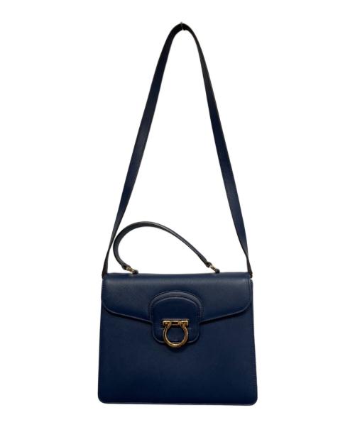 Salvatore Ferragamo（サルヴァトーレ フェラガモ）Salvatore Ferragamo (サルヴァトーレ フェラガモ) 2WAYショルダーバッグ EO-21C361 ネイビーの古着・服飾アイテム