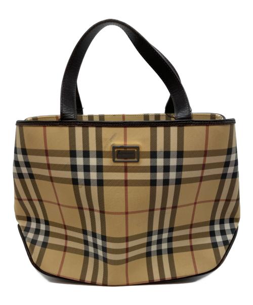 BURBERRY（バーバリー）BURBERRY (バーバリー) ノバ チェック ハンドバッグ ベージュの古着・服飾アイテム