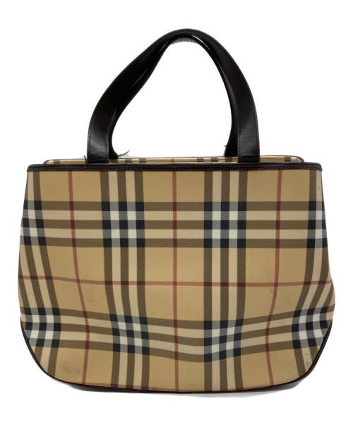 BURBERRY（バーバリー）BURBERRY (バーバリー) ノバ チェック ハンドバッグ ベージュの古着・服飾アイテム