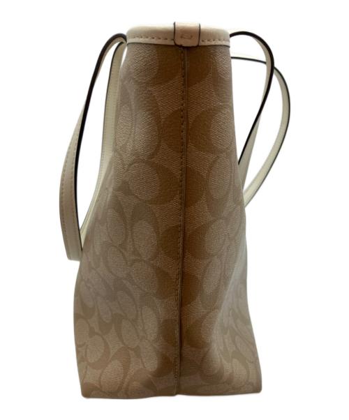 COACH（コーチ）COACH (コーチ) シグネチャー トートバッグ F58292 ホワイト×ベージュの古着・服飾アイテム