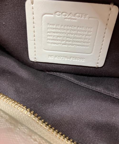 COACH（コーチ）COACH (コーチ) シグネチャー トートバッグ F58292 ホワイト×ベージュの古着・服飾アイテム