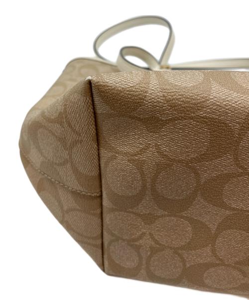 COACH（コーチ）COACH (コーチ) シグネチャー トートバッグ F58292 ホワイト×ベージュの古着・服飾アイテム