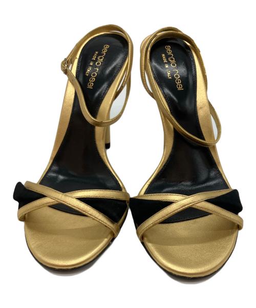 sergio rossi（セルジオロッシ）sergio rossi (セルジオロッシ) ハイヒールパンプス ゴールド×ブラック サイズ:37の古着・服飾アイテム