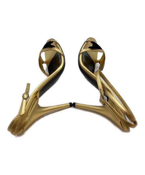 sergio rossi（セルジオロッシ）sergio rossi (セルジオロッシ) ハイヒールパンプス ゴールド×ブラック サイズ:37の古着・服飾アイテム