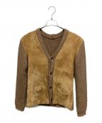 Porter Classicポータークラシック）の古着「ハンドワーク スウェードカーディガン」｜ブラウン