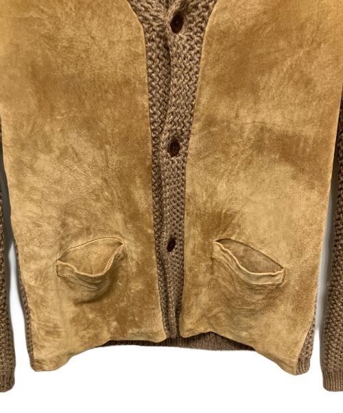 Porter Classic（ポータークラシック）Porter Classic (ポータークラシック) ハンドワーク スウェードカーディガン ブラウン サイズ:Sの古着・服飾アイテム