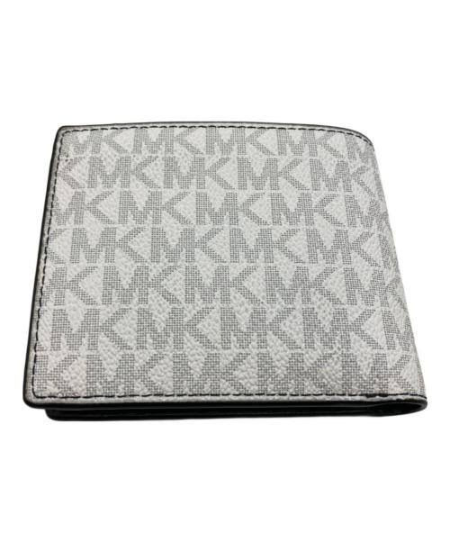 MICHAEL KORS（マイケル・コース）MICHAEL KORS (マイケル・コース) 2つ折り財布 ホワイト×ブラックの古着・服飾アイテム