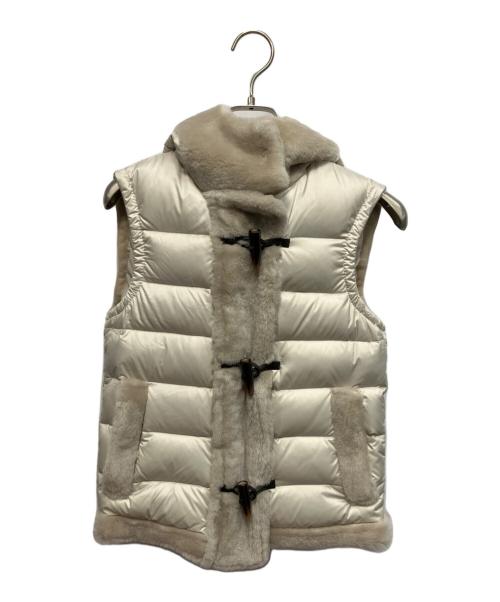 EMMETI（エンメティ）EMMETI (エンメティ) ムートン ダウンベスト アイボリー サイズ:40の古着・服飾アイテム