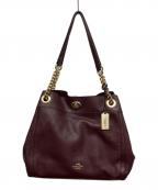 COACHコーチ）の古着「チェーンバッグ トートバッグ」｜ワインレッド