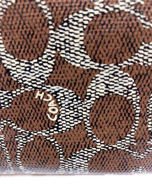 COACH（コーチ）COACH (コーチ) コーテッド キャンバス シグネチャー ポーチ付きトートバッグ ブラウンの古着・服飾アイテム