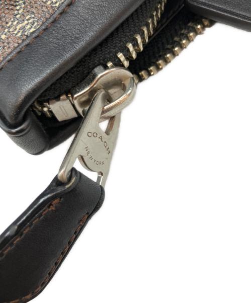 COACH（コーチ）COACH (コーチ) コーテッド キャンバス シグネチャー ポーチ付きトートバッグ ブラウンの古着・服飾アイテム