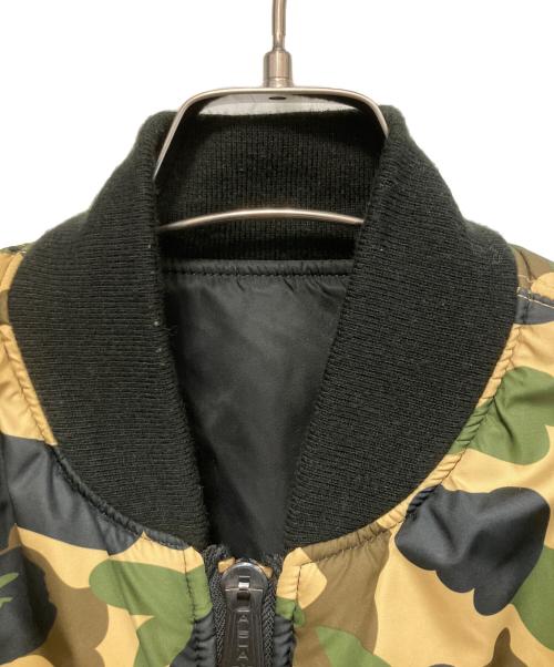 A BATHING APE（ア ベイシング エイプ）A BATHING APE (ア ベイシング エイプ) フライトジャケット ブラック×ベージュ サイズ:Mの古着・服飾アイテム