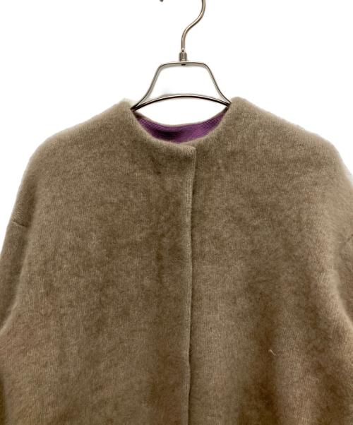 ELENDEEK（エレンディーク）ELENDEEK (エレンディーク) ラクーンミックスダブルカーディガン 厚手カーディガン ブラウン サイズ:Freeの古着・服飾アイテム