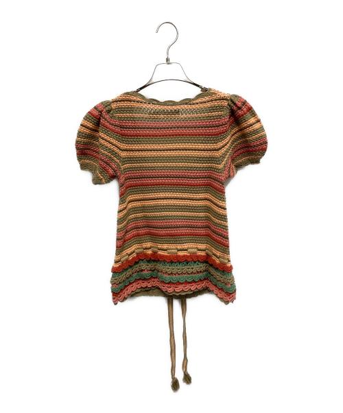 POLO RALPH LAUREN（ポロ・ラルフローレン）POLO RALPH LAUREN (ポロ・ラルフローレン) ストライプドポインテールニットセーターTシャツ 薄手ニット マルチカラー サイズ:XSの古着・服飾アイテム