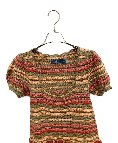 POLO RALPH LAUREN（ポロ・ラルフローレン）POLO RALPH LAUREN (ポロ・ラルフローレン) ストライプドポインテールニットセーターTシャツ 薄手ニット マルチカラー サイズ:XSの古着・服飾アイテム