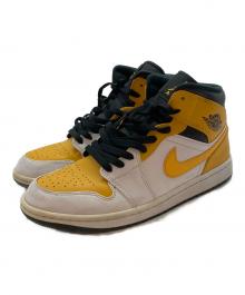 NIKE（ナイキ）の古着「Air Jordan 1 Mid "University Gold" ハイカットスニーカー」｜ホワイト×イエロー