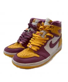 NIKE（ナイキ）の古着「Air Jordan 1 High OG "Brotherhood" ハイカットスニーカー」｜イエロー×パープル