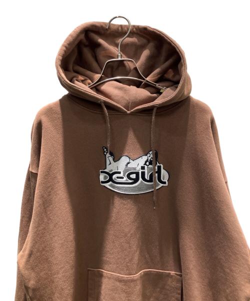 X-GIRL（エックスガール）X-GIRL (エックスガール) Hysteric Glamour (ヒステリックグラマー) プルオーバーパーカー ブラウン サイズ:Mの古着・服飾アイテム