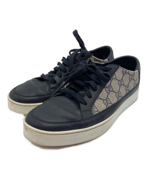 GUCCI（グッチ）GUCCI (グッチ) ローカットスニーカー ベージュ×ブラック サイズ:25.5㎝の古着・服飾アイテム